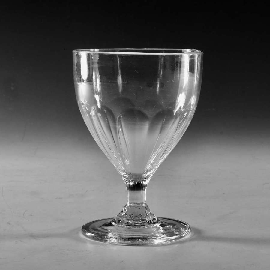 Antique glass petal moulded rummer English c1800