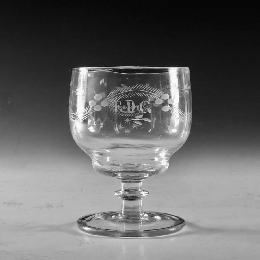 Antique glass rummer Irish c1820
