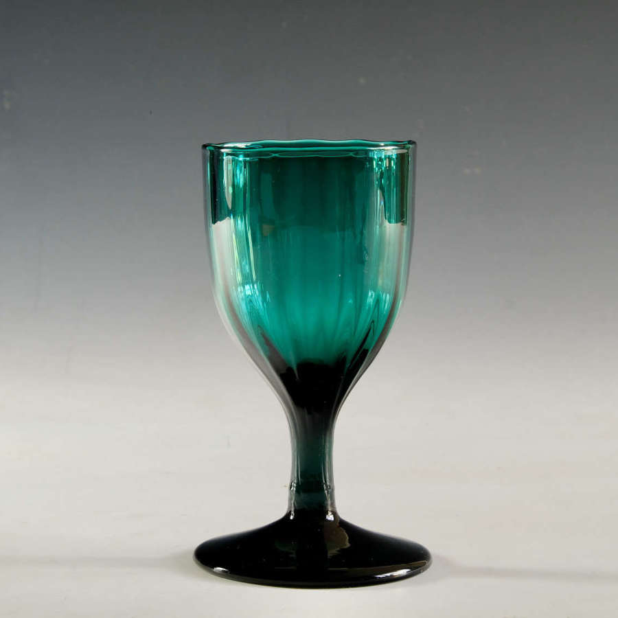 Antique glass green wine c1820