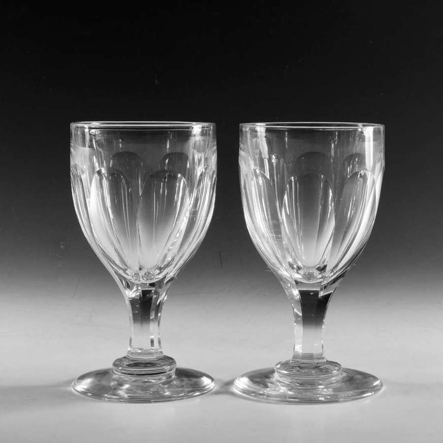 Antique glass goblets pair Englsih c1870