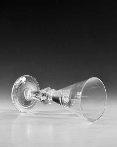 Antique glass wine glass pedestal stem English c1725