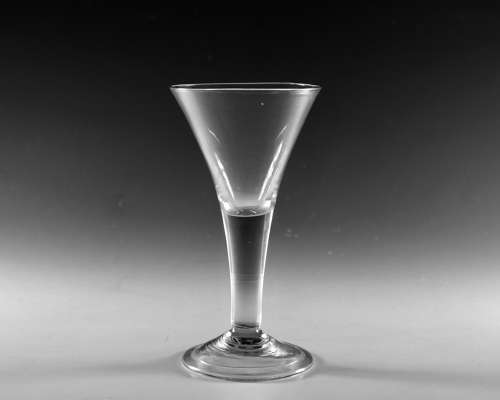 Antique glass goblet plain stem English c1750
