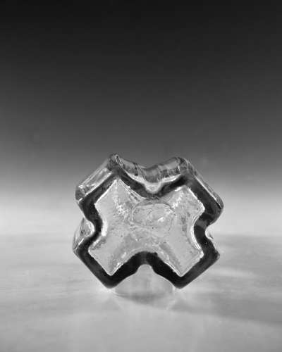 Antique glass cruciform serving bottle English c1730-50