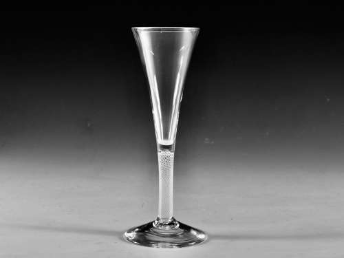 Antique glass opaque twist ale glass C1765