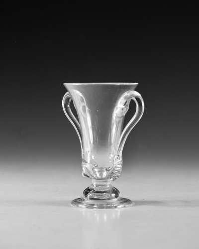 Antique glass jelly glass double handle English c1750