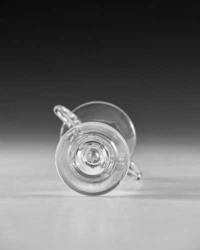 Antique glass jelly glass double handle English c1750