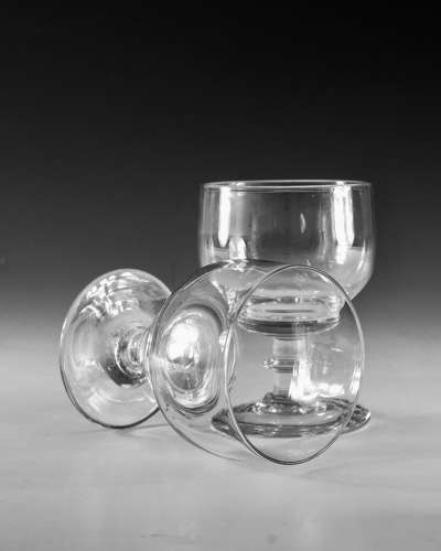 Antique glass rummers pair Irish c1820