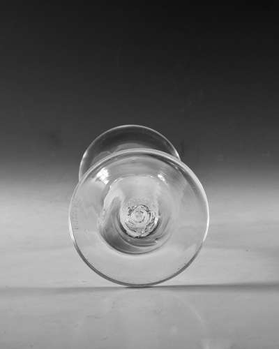 Antique glass goblet opaque twist stem English c1765