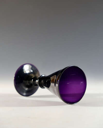 Antique glass - amethyst wine glass English c1820