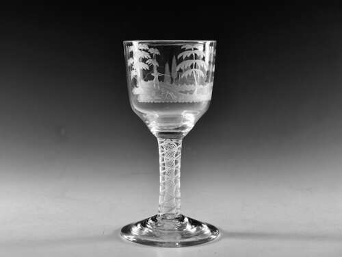 Antique glass - hunting goblet English c1765