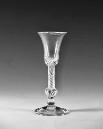 Antique glass - composite stem wine glass English c1755