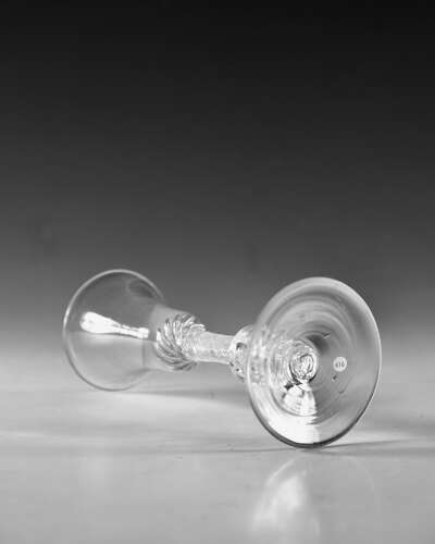 Antique glass - composite stem wine glass English c1755