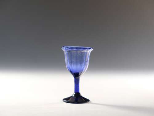 Antique glass - blue egg cup 1800