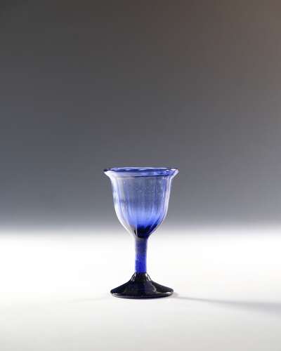 Antique glass - blue egg cup 1800