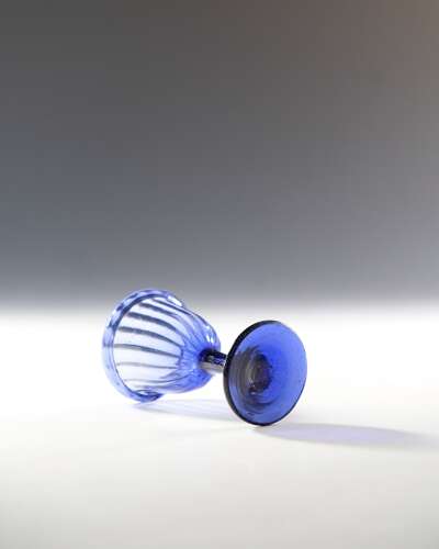 Antique glass - blue egg cup 1800