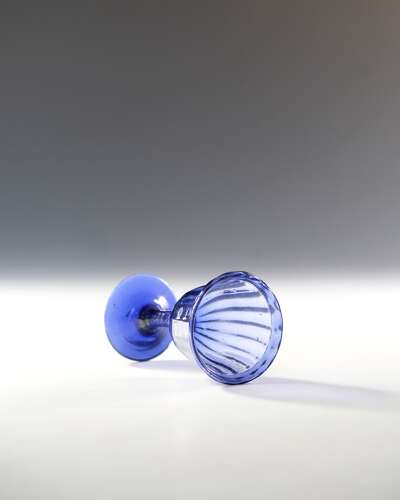 Antique glass - blue egg cup 1800