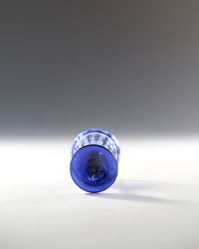 Antique glass - blue egg cup 1800