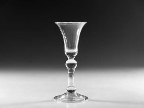 Antique wine glass - balustroid English c1740-50.