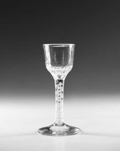 Antique wine glass - opaque twist English c1765