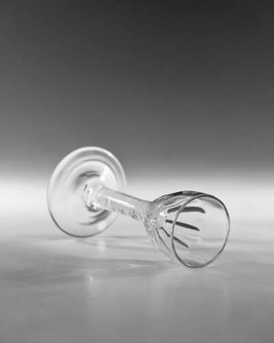 Antique wine glass opaque twist English c1765
