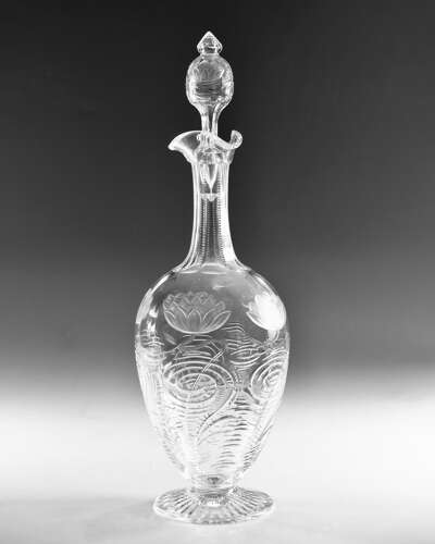 Antique intaglio decanters Stevens & Williams c1900