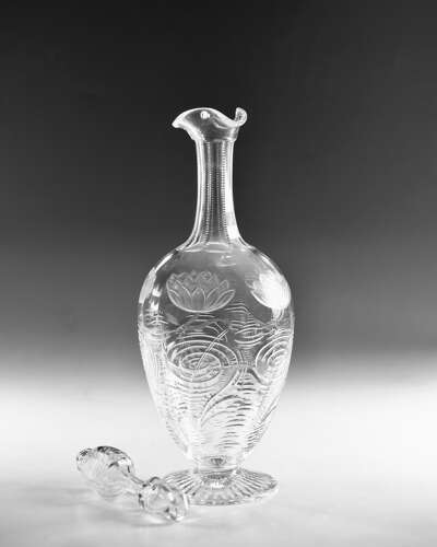 Antique intaglio decanters Stevens & Williams c1900