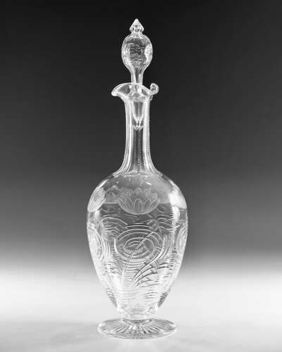 Antique intaglio decanters Stevens & Williams c1900