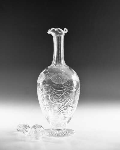 Antique intaglio decanters Stevens & Williams c1900