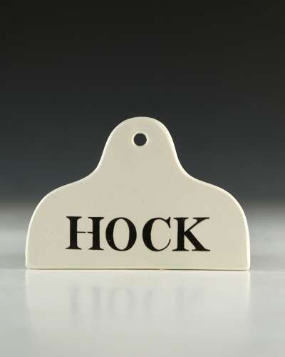 Antique bin label Hock mid 19th century
